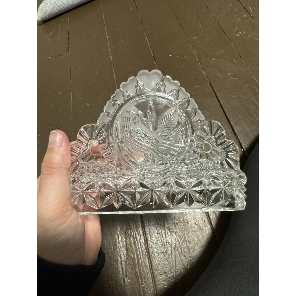 Vintage‎ Discontinued Hofbauer Byrdes Collection Crystal Napkin Holder Germany